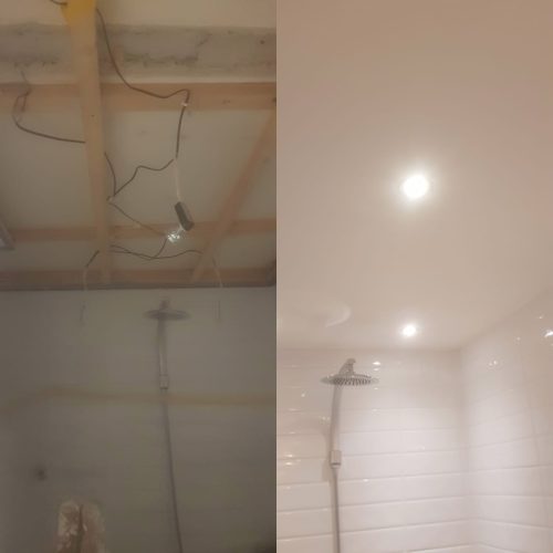 anbringen einer Rigips decke auf neuer Konterlattung, Spachtelarbeiten, allen Malerarbeiten
