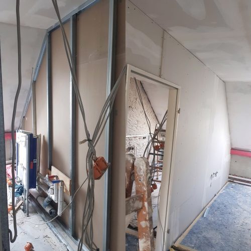 Bild 8: Erstellung Doppeltbeplankte Rigips Zwischenwände, diverse Arbeitsschritte